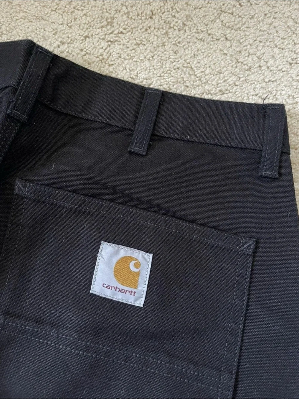 CARHARTT WORK IN PROGRESS Black Organic Cotton Trousers 30X32
